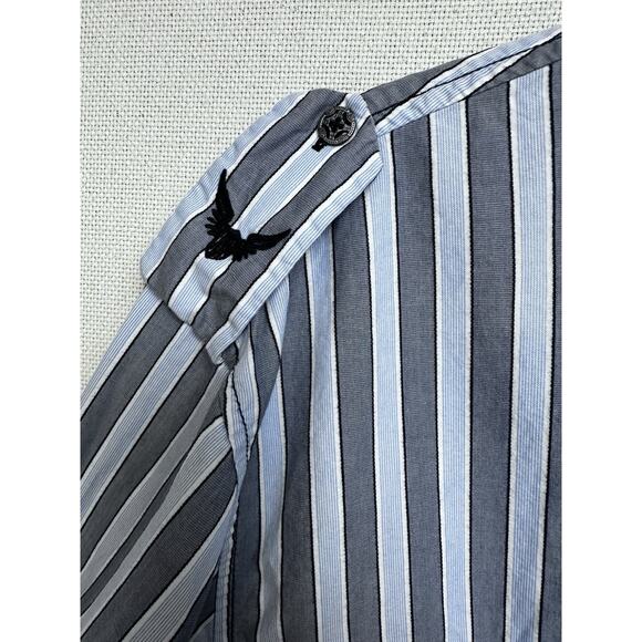 7 Diamonds Men’s Long Sleeve 2XL Shirt Gray White Button Up Eagle Accents - Picture 10 of 16